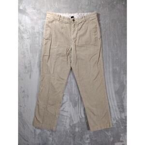 J Crew Corduroy Pants Mens 34x34 Beige Vintage Cord Straight Leg Hippie Boho